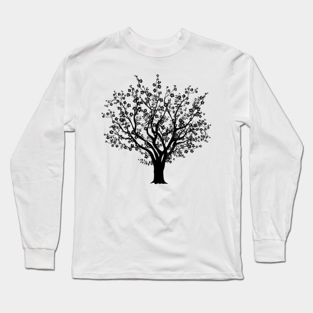 Tree Silhouette Long Sleeve T-Shirt by SWON Design